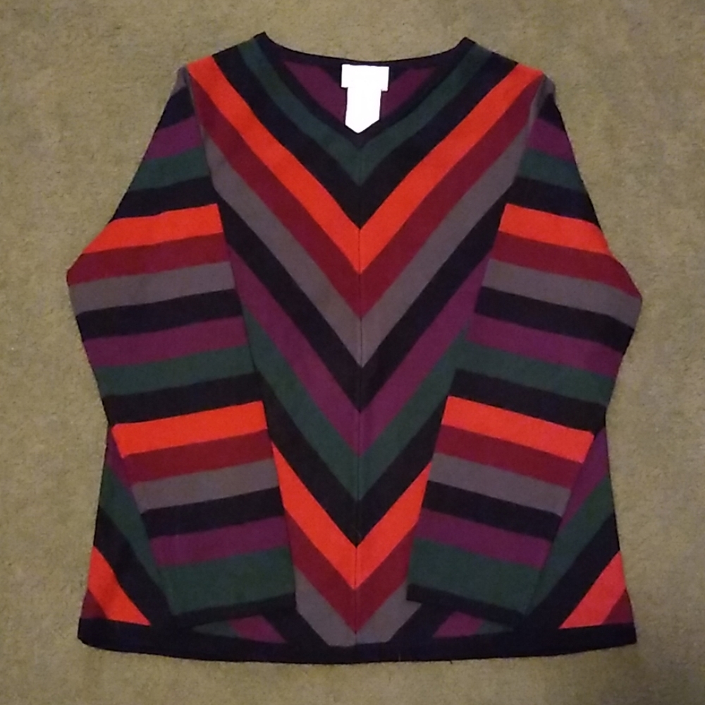 Multicolored Striped Long Sleeved Sweater